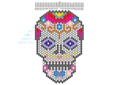 Illustration showing completed candy skull